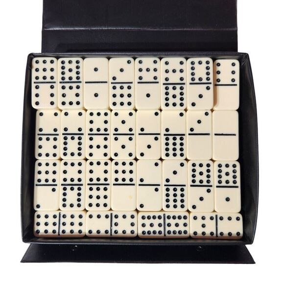 Pressman Double 12 Dominoes 91 Tiles Tournament Edition Vtg 90s Vinyl Case - Picture 7 of 12